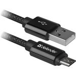 Кабель USB2.0/MICRO-USB 1M BLACK USB08-03T 87802 DEFENDER