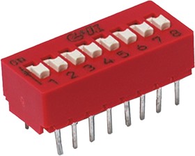 Фото 1/2 BD01, 1 Way Through Hole DIP Switch SPST, Extended Actuator