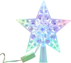 Фото 1/10 501-002, Фигура светодиодная Звезда на елку цвет: RGB, 10 LED, 17 см