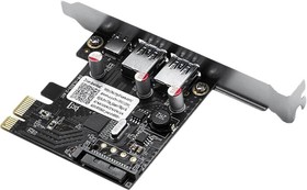 Фото 1/3 Контроллер PCI-E, ORICO USB 3.0x2 + Type-C черный (ORICO-PNU-2A1C-BK-BP)
