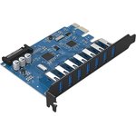 Контроллер PCI-E на 7xUSB-A 3.0 Orico PVU3-7U, черный (ORICO-PVU3-7U)