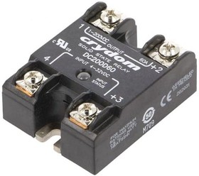 Фото 1/2 DC200D60, Solid State Relays - Industrial Mount SSR DC OUTPUT 150VDC/60A 4-32VDC