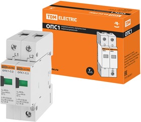 Фото 1/9 SQ0201-0006, Разрядник ОПС1-C 2Р In=20kA Un=400B Im=40kA TDM Electric