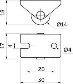 Ролик прямоходящий h=18, d=14, AK 63972, AKS1 | купить в розницу и оптом