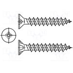 B3X40/BN1218, Винт, SPAX, для ДСП, 3x40, Головка: потайная, Pozidriv, сталь