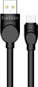 Фото 1/2 USB кабель Earldom EC-108C Type-C, 2.4A, 1м, TPE (черный)