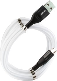 Фото 1/2 USB кабель Earldom EC-097M MicroUSB, 5A, магнитный, 1м, силикон (черный)