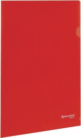 Фото 1/7 Папка-уголок жесткая, непрозрачная BRAUBERG, красная, 0,15 мм, 224879