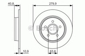 0 986 479 S49, 0 986 479 S49_диск тормозной задний!\ Volvo S40/V50/C30, Ford Focus 1.8-2.4/1.6TDCi 03