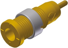 Фото 1/2 975459703, Yellow Female Banana Socket, 2mm Connector, Solder Termination, 10A, 1000V ac/dc, Gold