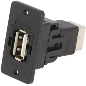 Фото 1/2 CP30609NX, Адаптер, гнездо USB A, гнездо USB B, SLIM, USB 2.0, позолота, 29мм