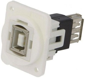 Фото 1/3 CP30207NXW, Адаптер USB, Plain Hole, Гнездо USB Типа B, Гнездо USB Типа A, USB 2.0, FT