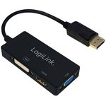 CV0109, Адаптер, DisplayPort1.2, DVI 1.0, HDMI 1.4, Цвет: черный