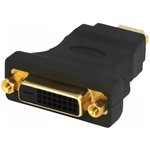 AH0002, Адаптер, DVI-D (24+1) гнездо,вилка HDMI, Цвет: черный
