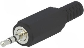 Фото 1/4 2.5 mm jack plug, 3 pole (stereo), solder connection, plastic, KLS 13
