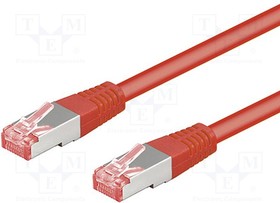 S/FTP6A-CU-010RD, Коммутационный шнур S/FTP 6a многопров Cu LSZH красный 1м 27AWG