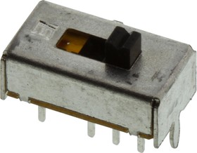 Фото 1/3 EG2305A, Slide Switch - DP3T - 200mA - 30VDC - Standard Actuator - 2.00mm Actuator Length - PC Pin - Through Hole.