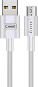 Фото 1/2 USB кабель Earldom EC-098M MicroUSB, 2.4A, 1м, TPE (белый)
