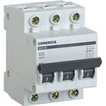 Выключатель автоматический IEK MVA25-3-025-C Generica 25A тип C 4.5kA 3П 400В ...