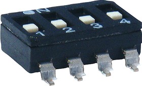 SBS 61008 T, 8 Way Surface Mount DIP Switch 8PST, Raised Actuator