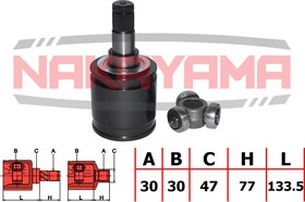 NJ7191NY, ШРУС внутр. к-кт TOYOTA LAND CRUISER 100 HDJ101/UZJ100 98-07 (30x30x210.5x47)