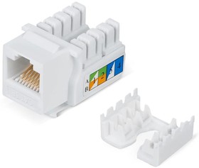 Фото 1/5 Вставка Keystone Jack RJ45 кат.5E неэкранир. WR-KJ-RJ45-C5E-90 90град. заделка тип 110 бел. WRline 505212