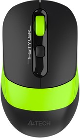 Мышь A4TECH Fstyler FG10CS Air, оптическая, беспроводная, USB, черный и зеленый [fg10cs air sports green]