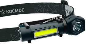 Фонарь аккумуляторный налобный 3Вт LED+3Вт COB LED с коллиматорной линзой Li-ion 18650 1200мА.ч корпус ABS-пластик USB-шнур type C магнит на