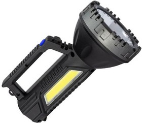 Фото 1/2 Фонарь-прожектор аккумуляторный ручной 3Вт LED+3Вт COB LED Li-ion 18650 1200мА.ч корпус ABS-пластик индикатор уровня заряда USB-шнур плечево