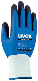 6027809, Blue Polyester Abrasion Resistant Work Gloves, Size 9, Large, NBR Coating