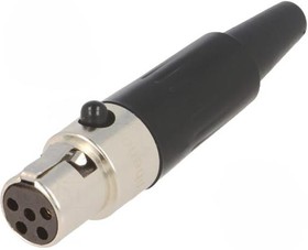 Фото 1/4 AG5F, XLR Connectors 5 Pole Mini XLR Cable Connector G Type Female Stamped Contacts Nickel Finish