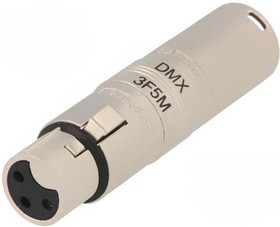 Фото 1/2 AC3F5MW, XLR Connectors 5 Pole XLR Metal Shell In Line Adapter Male to Male Pre-wired Nickel Finish