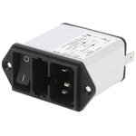 1A, 250 V ac Male Panel Mount Filtered IEC Connector 2 Pole DD12.1321.111 ...