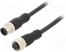 2TLA020056R2000, Соединительный кабель; M12; PIN: 5; 1м; вилка; макс.80°C; ПВХ; 36ВDC