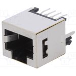 RJJS88A22E1V, Гнездо, RJ45, PIN: 8, экранированный, Конф: 8p8c, THT, прямой