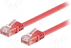 F.U/UTP6-CU-015RD, Коммутационный шнур U/UTP 6 многопров Cu ПВХ красный Дл.кабеля 1,5м