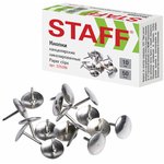 Кнопки канцелярские STAFF "Manager", металлические, никелированные, 10 мм ...