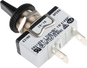 Фото 1/4 631NH/2, Toggle Switch, Panel Mount, On-Off, SPST, Tab Terminal