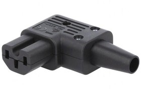 Фото 1/4 Appliance inlet C15, 3 pole, cable assembly, screw connection, 2.1 mm², black, 4784.0100