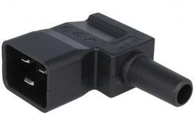 Фото 1/3 4789.1200, C20 Right Angle Cable Mount IEC Connector Male, 16A, 250 V