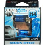 106007, Лампы галогенные головного света "Super White" +30%, H4-12V, 60/55W ...
