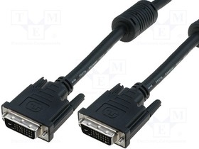 AK-320101-050-S, Cable; dual link; DVI-D (24+1) plug,both sides; 5m; black
