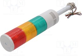 ST80L-BZ-3-24-RAG, Сигнализатор: сигнальная колонна, LED, красный/янтарный/зеленый