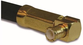 252115, RF Connectors / Coaxial Connectors MCX RIGHT ANGLE CRIMP PLUG 58/U GOLD