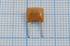 Керамический резонатор 16МГц, два вывода; №пкер 16000 \C07x5x08P2\\5000\ \ZTA16,0MX\2P