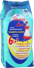 Салфетки влажные "HOUSE LUX" 6в1 универсальные антибактериальные HL-48261