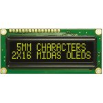 MCOB21605G1V-EYP, Yellow Passive matrix OLED Display COB Parallel Interface