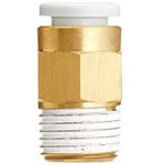 KQ2H08-03AP, KQ2 Series Straight Threaded Adaptor, Push In 3/8 in to Push In 8 mm