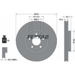 Диск тормозной передний с покрытием PRO VAG AUDI A4/A5/A6/A7/Q5 07-18 TEXTAR 92229303