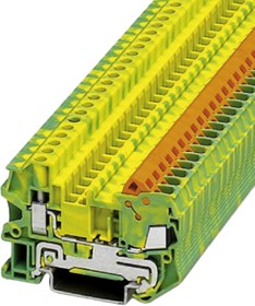 3206555, (QTCU 2,5-PE) Заземляющая клемма, 0, 5 - 2,5 мм2, винт, 0,14 - 6 мм2, монтаж: желто-зел.